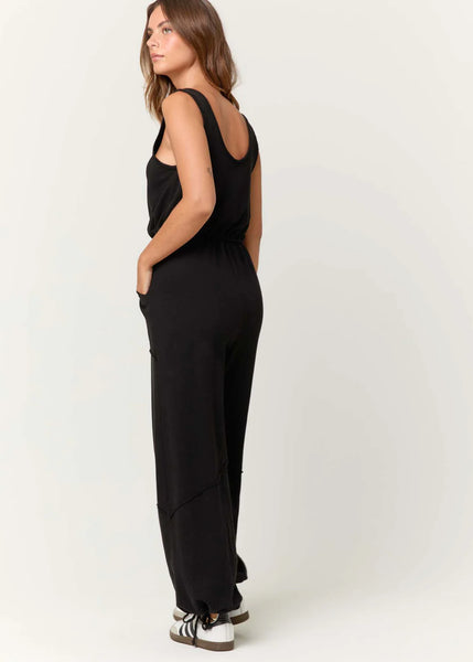 JOURNEY TIE FRONT TERRY JUMPSUIT~~FINAL SALE