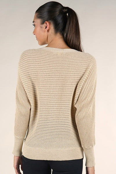 Juliet Metallic Boatneck Sweater in Champagne/Gold