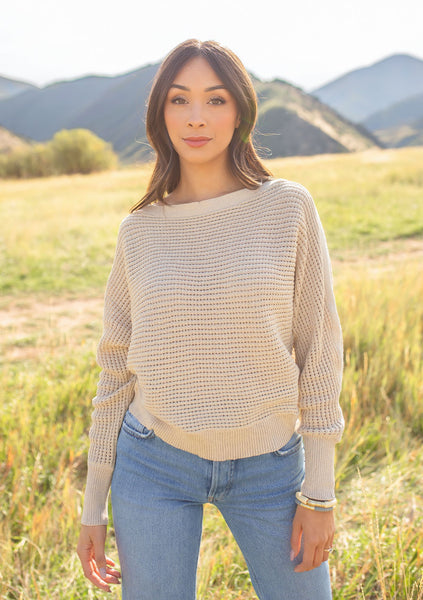 Juliet Metallic Boatneck Sweater in Champagne/Gold