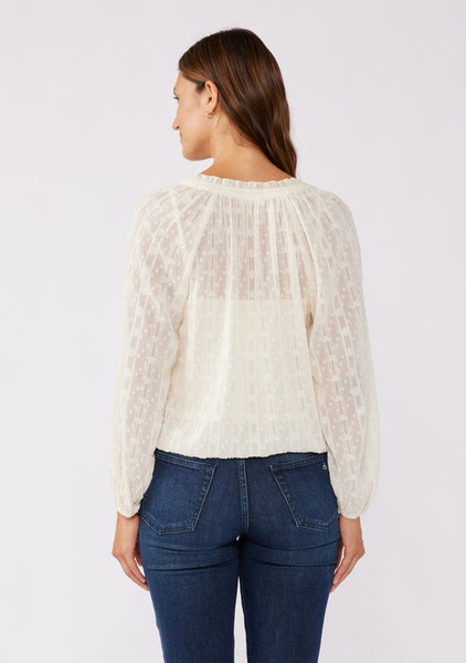 Luna Shimmer Blouse in Ivory~~FINAL SALE