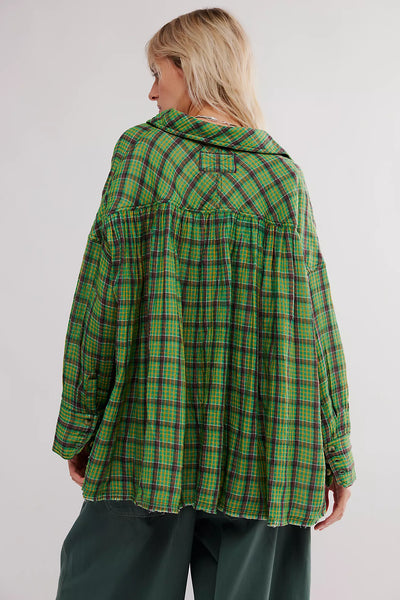 We The Free Cardiff Plaid Top- Green Combo~~FINAL SALE~~SIZE XS & S LEFT