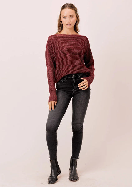 Juliet Metallic Boatneck Sweater