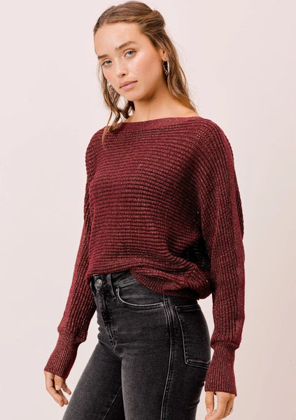 Juliet Metallic Boatneck Sweater