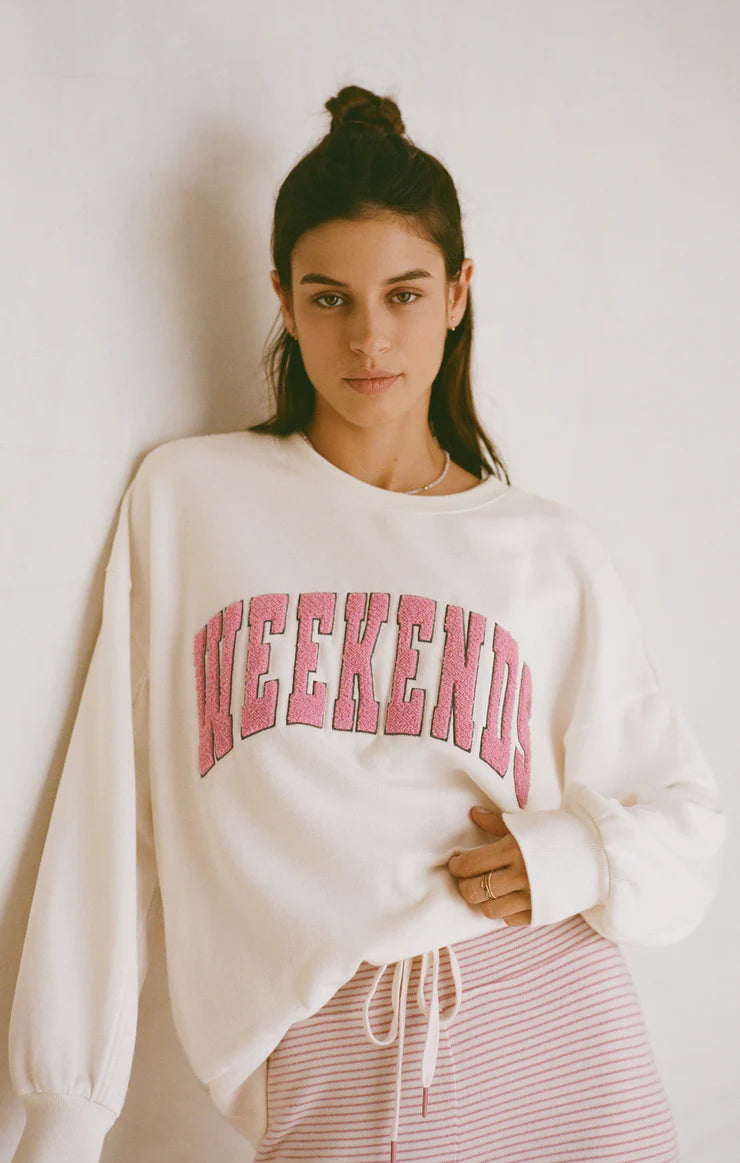 OVERSIZED WEEKENDS SWEATSHIRT~~SIZE XS LEFT