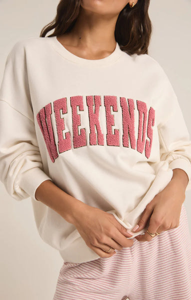 OVERSIZED WEEKENDS SWEATSHIRT~~SIZE XS LEFT