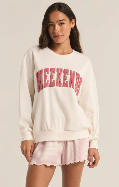 OVERSIZED WEEKENDS SWEATSHIRT~~SIZE XS LEFT