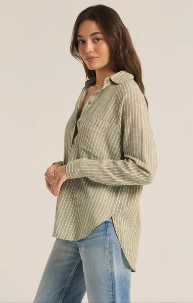 PERFECT LINEN STRIPE TOP~~FINAL SALE~~SIZE SMALL LEFT