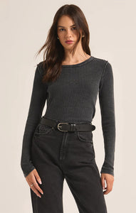 ARLET THERMAL LONG SLEEVE TOP in Jet Black