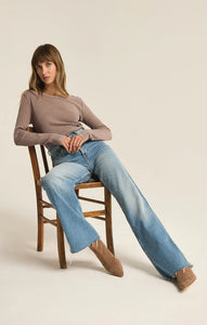 ARLET THERMAL LONG SLEEVE TOP in Milkshake