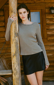 ARLET THERMAL LONG SLEEVE TOP in Palm Green