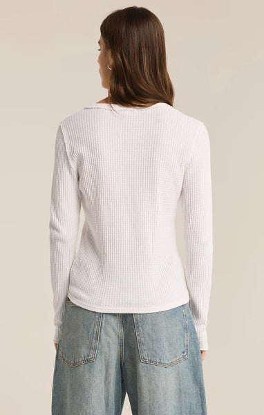 ARLET THERMAL LONG SLEEVE TOP in WHITE