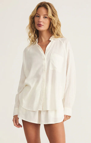 THE PERFECT LINEN TOP~~ WHITE