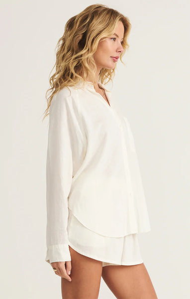 THE PERFECT LINEN TOP~~ WHITE