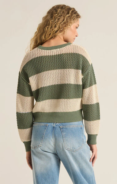 BROADBEACH STRIPE SWEATER in Palm Green~~SIZE S LEFT~~FINAL SALE