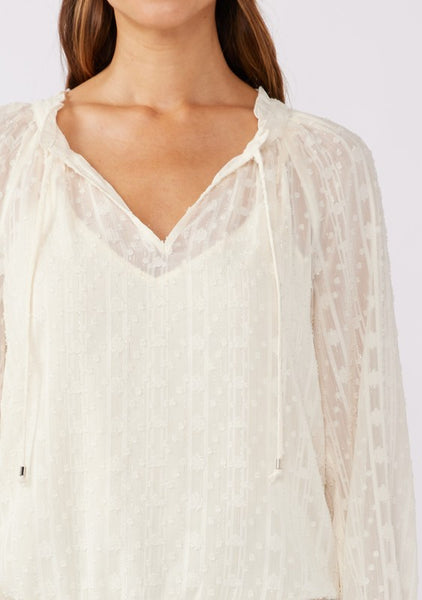 Luna Shimmer Blouse in Ivory~~FINAL SALE