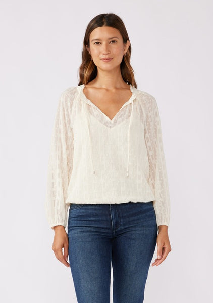 Luna Shimmer Blouse in Ivory~~FINAL SALE