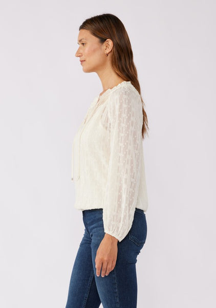 Luna Shimmer Blouse in Ivory~~FINAL SALE