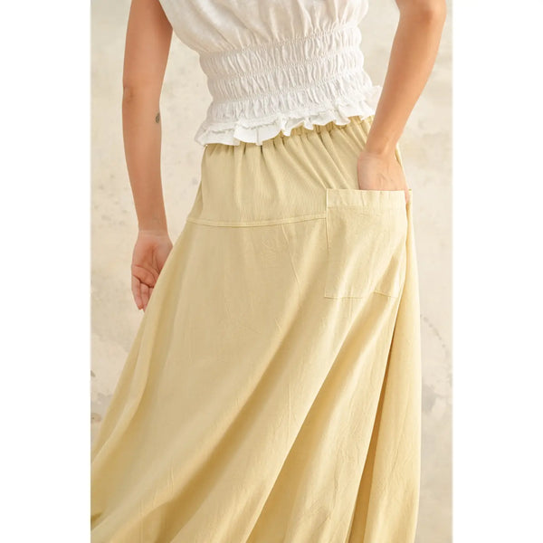 Elastic Band Bottom Detail Skirt