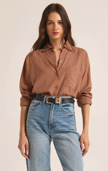 THE PERFECT LINEN TOP~~SIZE M LEFT